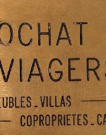 Plaque en laiton historique « Rochat & Viagers »